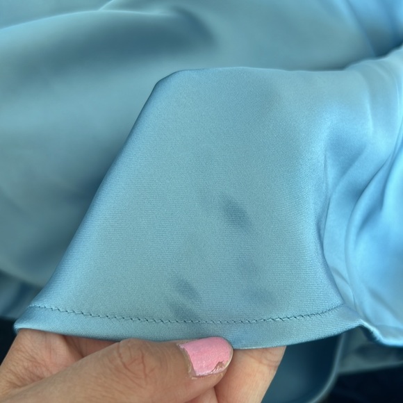 Zara blue satin like dress - Picture 14 of 15